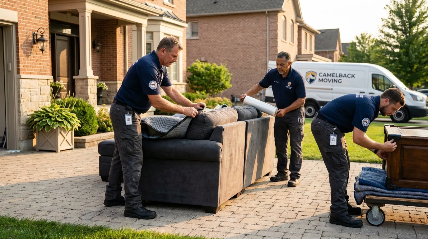 Large estate moving crew wrapping furniture in Magna, UT
